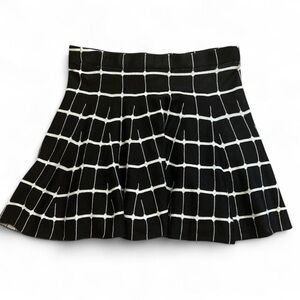 NWT Candie's Black and White Grid Skater Trumpet Sweater Mini Skirt Youth Large